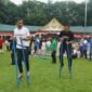 Perlombaan tardisional engrang yang turut dimainkan guna menyemarakkan HUT RI Ke 79 di alun-alun Stabat.(yong)