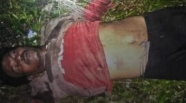 Keterangan gambar : Korban sekaligus pelaku diduga pencuri ayam yang duel dengan pemilik ayam hingga menghembuskan napas terahir setelah terkena sabetan senjata tajam.(Kusmulia)