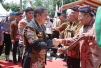 Ketua Dewan Pembina Pujakesuma Komjen Agus Andrianto SH MH hadiri perayaan Hari Ulang Tahun (HUT) Pujakesuma yang ke 44 berlangsung di lapangan Hocky jalan Mahoni Kisaran Kabupaten Asahan Sumatera Utara, Kamis 22 Agustus 2024.