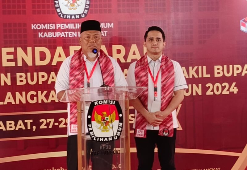 Keterangan gambar : Pasangan Bakal Calon Bupati dan Wakil BUpati Langkat 2024-2029, Iskandar Sugito, S.Pd,MM dan Adli Tama Hidayat Sembiring.(yong)