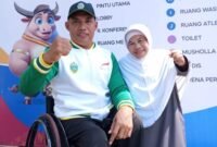 Atlet Kontingen Sumut asal Kota Binjai dari Cabang Olahraga (Cabor) atas nama Riadi Saputra 