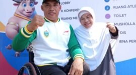 Atlet Kontingen Sumut asal Kota Binjai dari Cabang Olahraga (Cabor) atas nama Riadi Saputra 