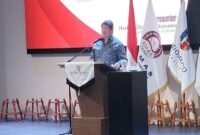 Wakil Ketua Dewan Pembina Partai Gerindra, Hashim Djojohadikusumo saat menjadi pembicara dalam acara Dialog Kebangsaan di Podomoro University, Grogol, Jakarta Barat, Jumat (11/10/2024). tirto.id/Fransiskus Adryanto Pratama
