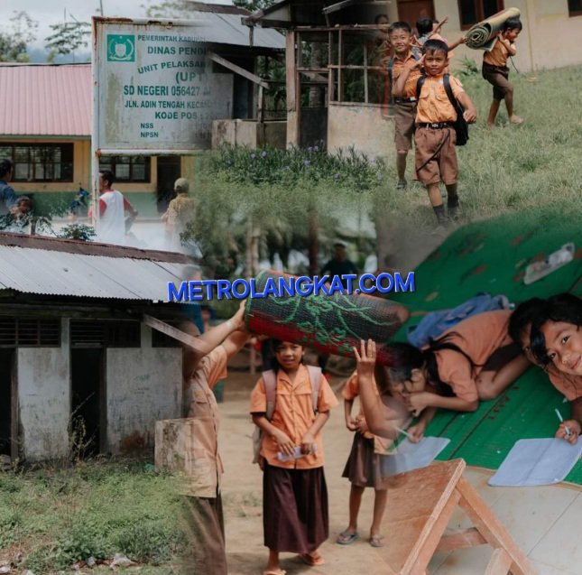 Miris : Beginilah potret pendidikan di Kabupaten Langkat. Dari Republik ini Merdeka sampai sekarang murid disekolah ini tak mendapatkan sarana dan prasarana yang layak.