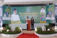 Paslon Bupati dan Wakil Bupati Langkat Iskandar-Adli hadiri pelantikan DPAC PKB Kab Langkat, Stabat, Rabu (13/11)