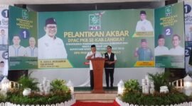 Paslon Bupati dan Wakil Bupati Langkat Iskandar-Adli hadiri pelantikan DPAC PKB Kab Langkat, Stabat, Rabu (13/11)