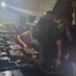 Barang bukti mesin judi ditemukan di Tandem, Kota Binjai, Sabtu (2/11) malam.