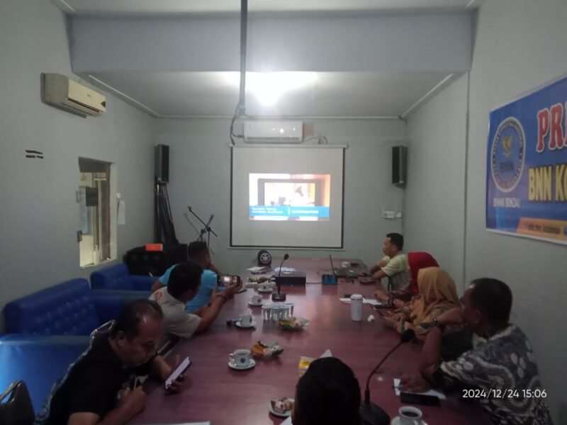 Suasana BNN Kota Binjai saat melakukan kegiatan press release kepada awak media