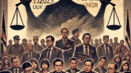 Berikut adalah ilustrasi untuk menggambarkan suasana serius dari skandal korupsi PPPK Langkat 2023 dengan elemen-elemen simbolis keadilan dan dampaknya terhadap masyarakat.(int)