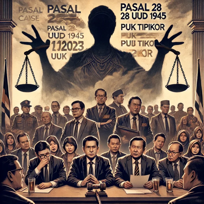 Berikut adalah ilustrasi untuk menggambarkan suasana serius dari skandal korupsi PPPK Langkat 2023 dengan elemen-elemen simbolis keadilan dan dampaknya terhadap masyarakat.(int)