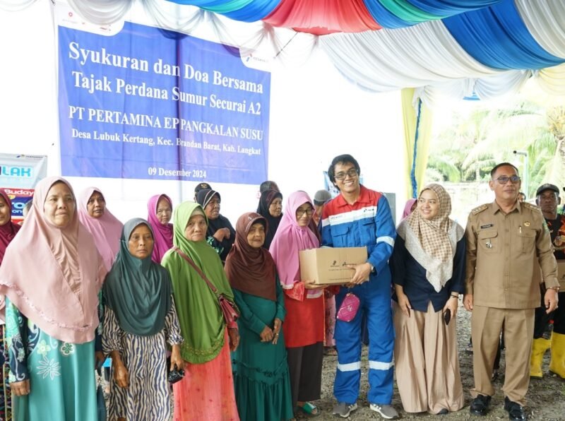 Agenda syukuran dan doa bersama tajak perdana sumur securai A2 PT Pertamina EP Pangkalan Susu