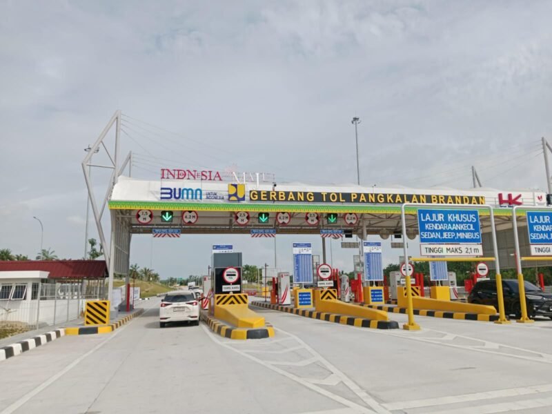 Suasana Gerbang Tol Pangkalan Brandan, Kabupaten Langkat, Sumatera Utara, Senin (16/12/2024). 