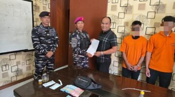 Sinergi Laut-Darat, Dua Terduga Pengedar Sabu Diserahkan ke Polres Langkat